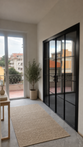 Porta in vetro Garofoli - Ipotesi di arredo con tappeto